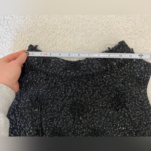 Vintage wool beaded sequin zip up sleeveless top with cowled neckline detail - Picture 10 of 10